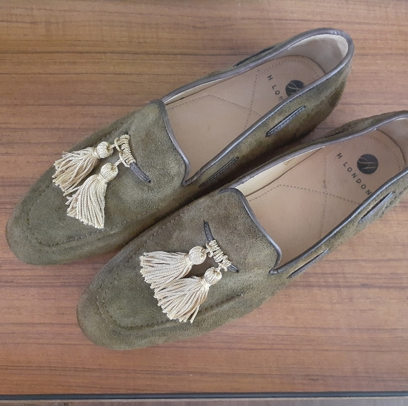 H London green suede tasseled loafers - Picture 2 of 7